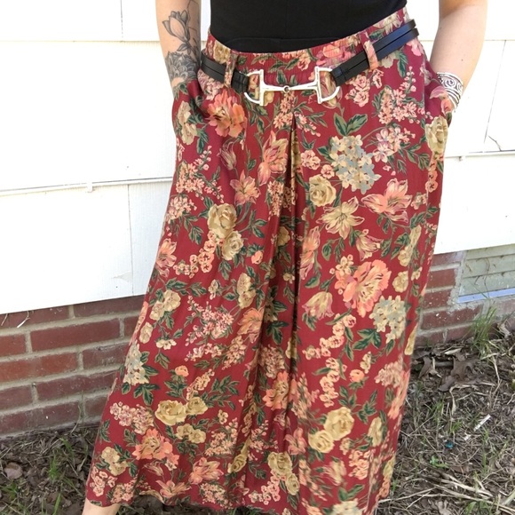 Vintage Dresses & Skirts - 🗝 3for25 VINTAGE / Floral Maxi Skirt